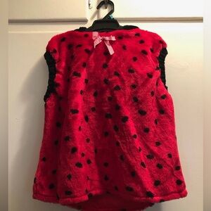 Vintage Ladybug  Hooded Vest Jacket Plush 1 Piece